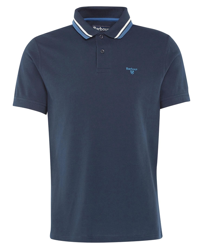 Barbour Otterburn Men's Polo shirts Navy | PMYU-28390