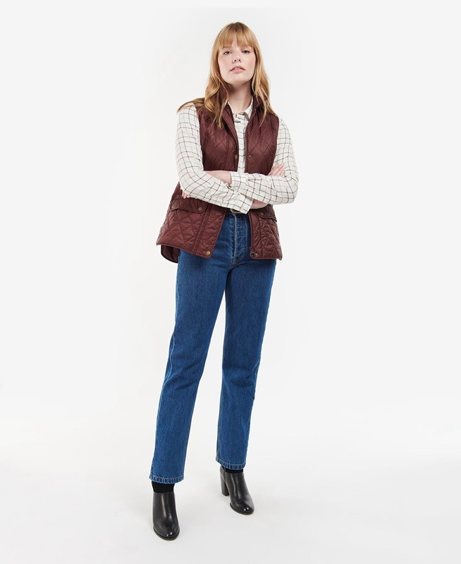 Barbour Otterburn Women's Vest Burgundy | WMXU-41865