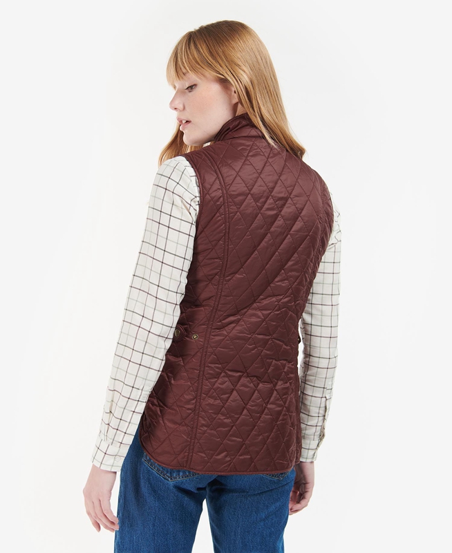 Barbour Otterburn Women's Vest Burgundy | WMXU-41865