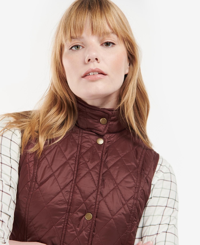 Barbour Otterburn Women's Vest Burgundy | WMXU-41865