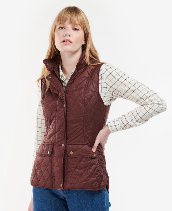 Barbour Otterburn Women's Vest Burgundy | WMXU-41865