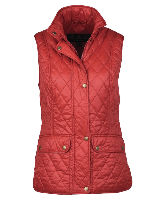 Barbour Otterburn Women's Vest Red | WULP-38942