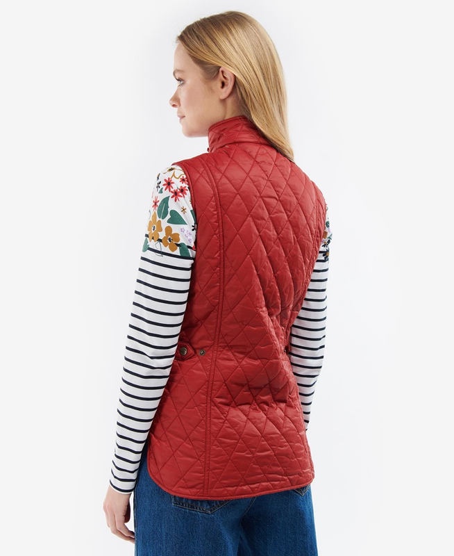 Barbour Otterburn Women's Vest Red | WULP-38942