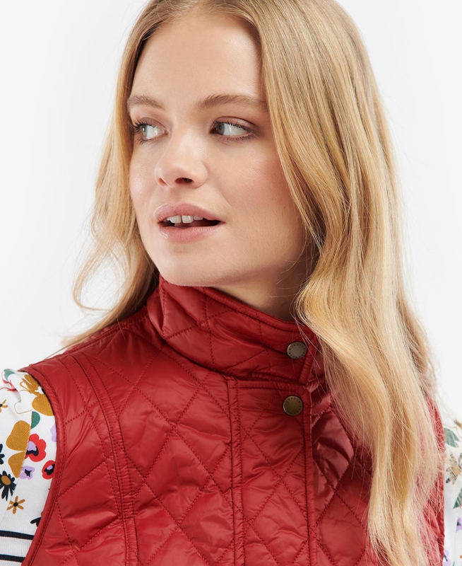 Barbour Otterburn Women's Vest Red | WULP-38942