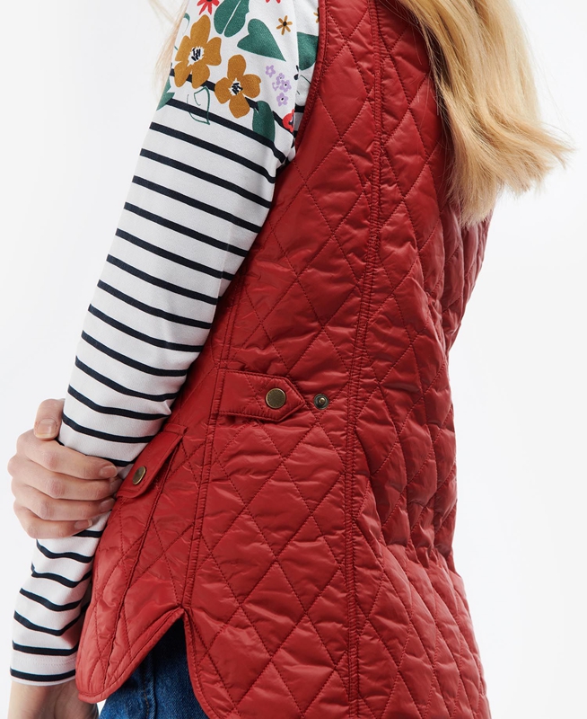 Barbour Otterburn Women's Vest Red | WULP-38942