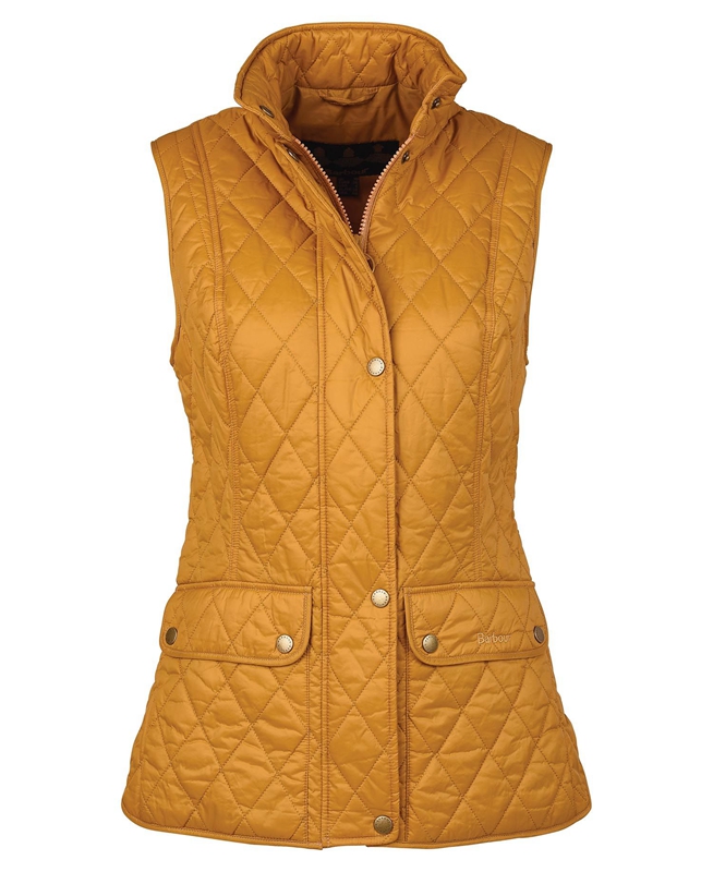 Barbour Otterburn Women's Vest Yellow | HSVZ-10593