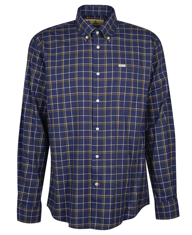 Barbour Pelton Regular Men's Shirts Navy | PYSJ-61593