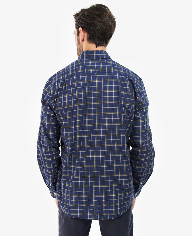 Barbour Pelton Regular Men's Shirts Navy | PYSJ-61593