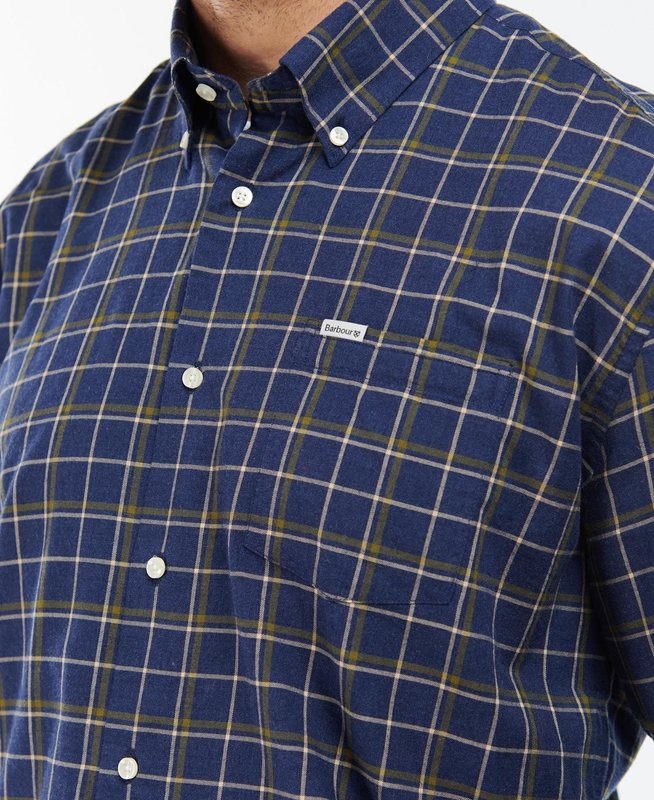 Barbour Pelton Regular Men's Shirts Navy | PYSJ-61593