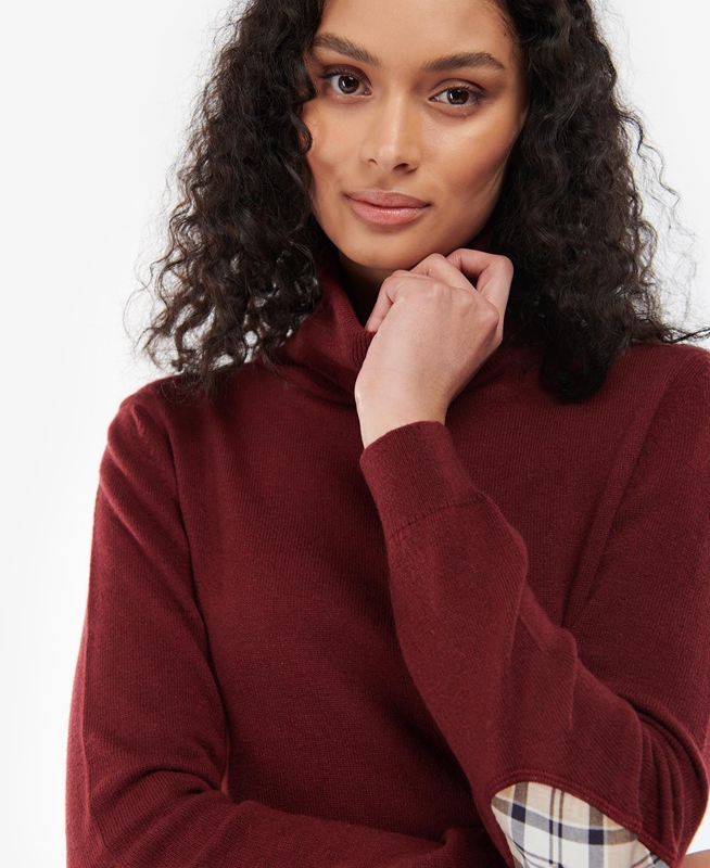 Barbour Pendle Roll-Neck Women's Sweaters Red | BAYR-09186