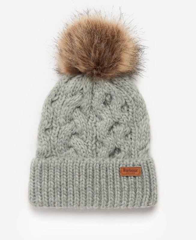 Barbour Penshaw Beanie & Scarf Set Women's Hats Grey | QAGC-73580