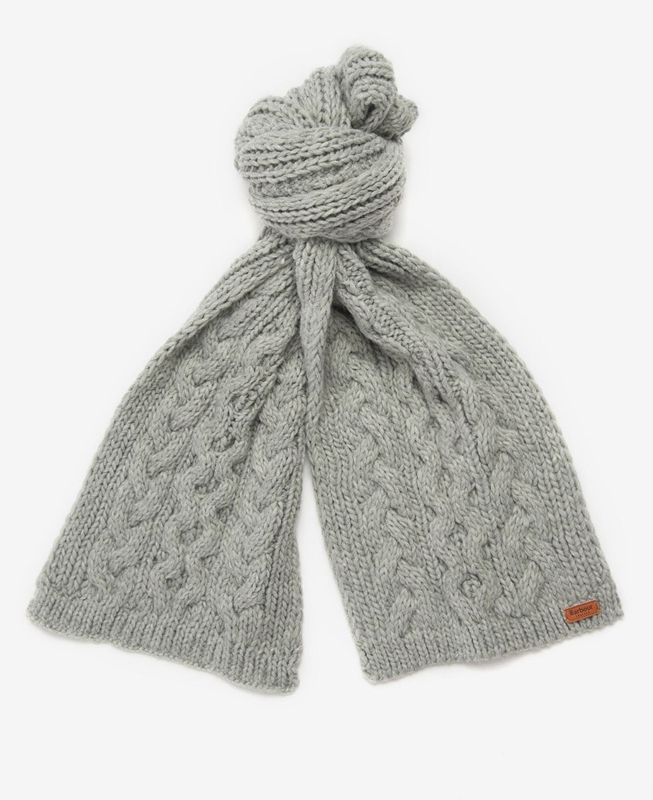 Barbour Penshaw Beanie & Scarf Set Women's Hats Grey | QAGC-73580