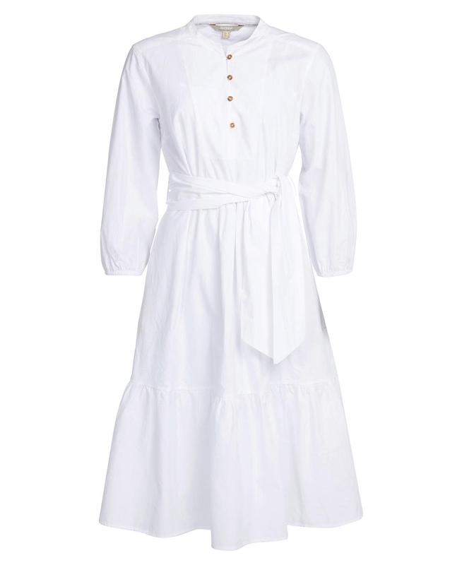 Barbour Philippa Women's Dress White | HYKI-42108