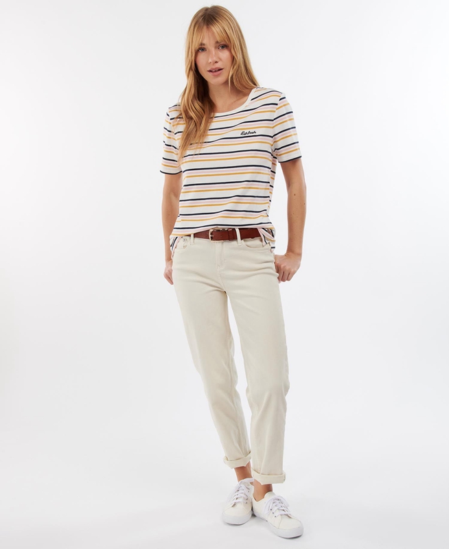 Barbour Picnic Top Women's T Shirts White | SQBV-94601