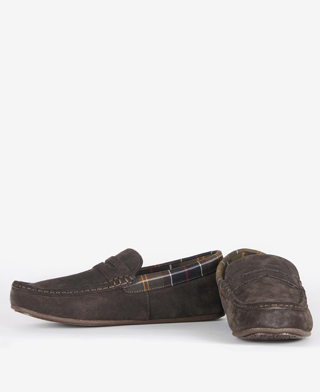 Barbour Porterfield Men's Slippers Brown | ZXEM-10253