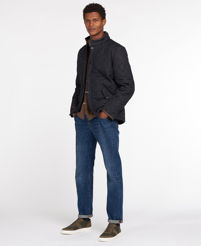 Barbour Powell Men's Quilted Jackets Navy | UMQI-73942