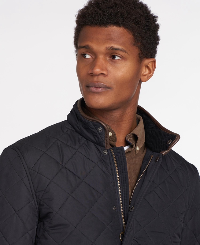 Barbour Powell Men's Quilted Jackets Navy | UMQI-73942