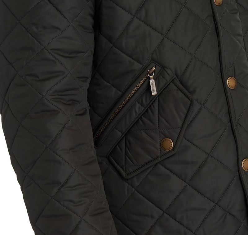 Barbour Powell Men's Quilted Jackets Olive | MXIS-96350