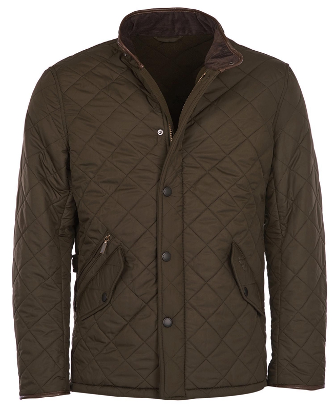 Barbour Powell Men's Quilted Jackets Olive | WNKA-61590