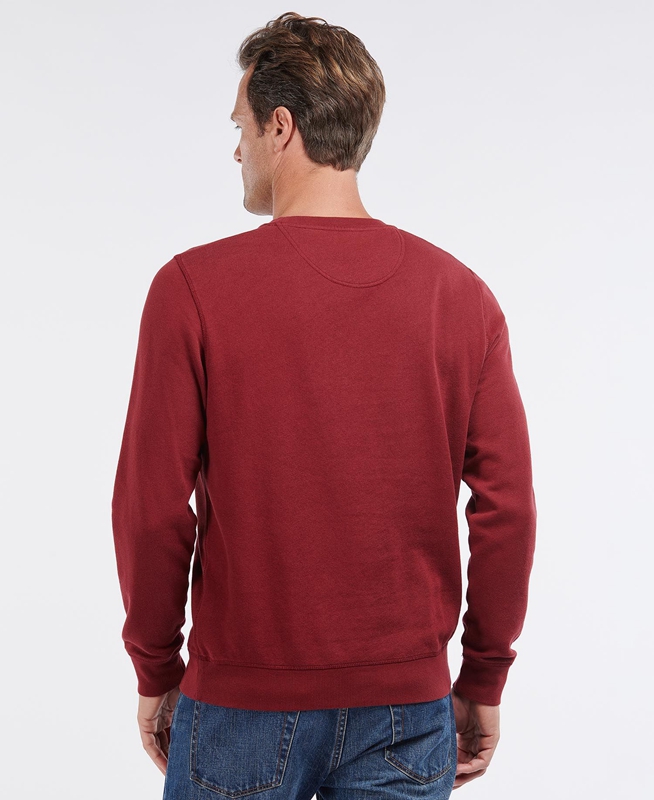 Barbour Prep Logo Crew Men's Sweatshirts Red | FGXO-43029