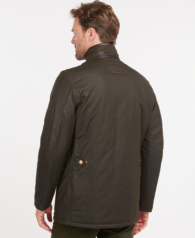 Barbour Prestbury Men's Waxed Jackets Olive | BKDE-60842