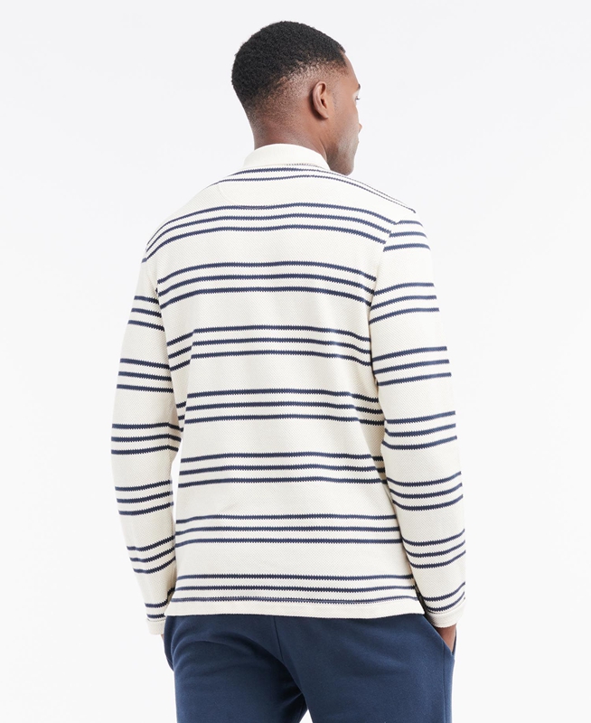 Barbour Rake Striped Men's Sweatshirts Beige | ZDTB-05329