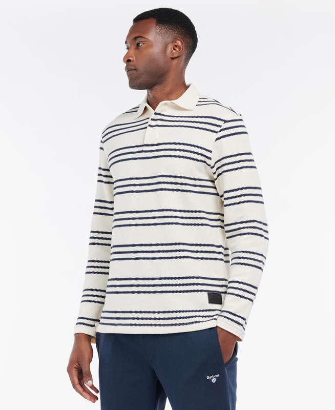 Barbour Rake Striped Men\'s Sweatshirts Beige | ZDTB-05329