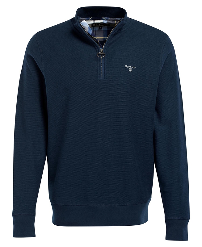 Barbour Rigg Half Zip Men's Sweatshirts Blue | SMXI-51976