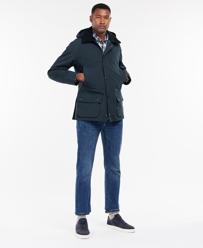 Barbour Rokig Men's Waterproof Jackets Navy | XIZE-31582