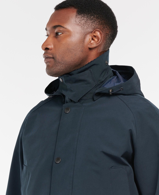 Barbour Rokig Men's Waterproof Jackets Navy | XIZE-31582