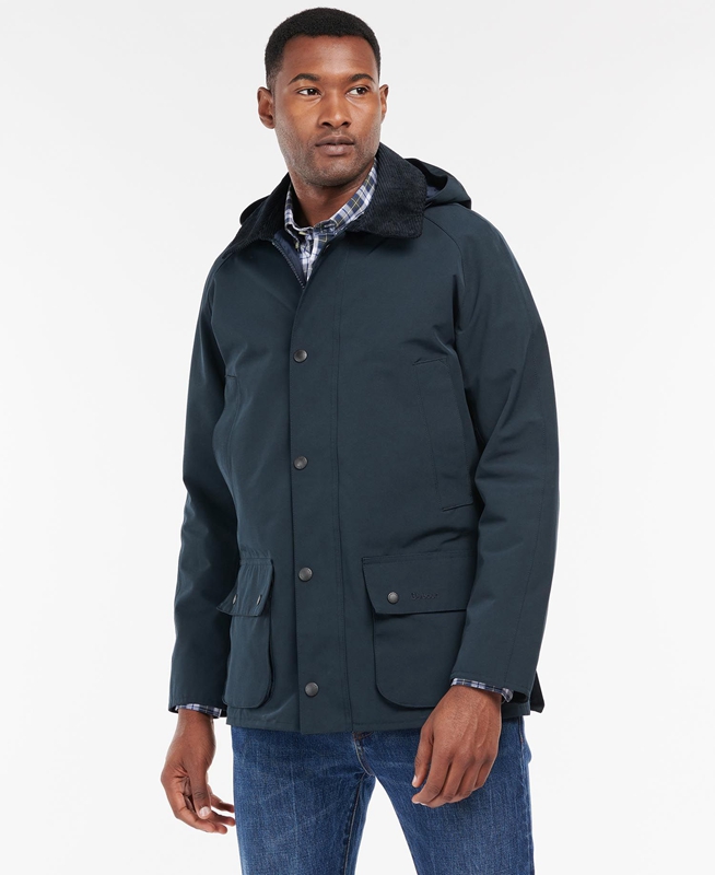 Barbour Rokig Men\'s Waterproof Jackets Navy | XIZE-31582