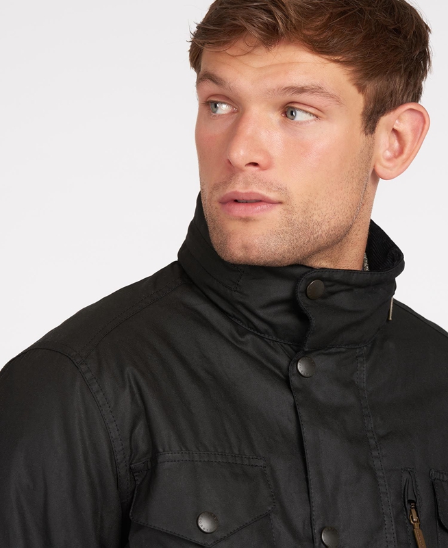 Barbour Sapper Men's Waxed Jackets Black | XFQB-92315