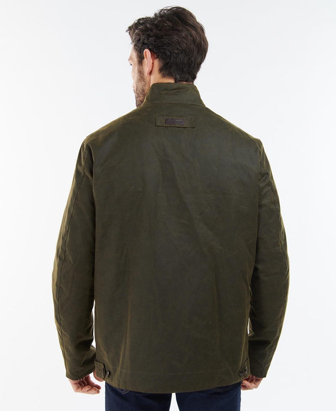 Barbour Sheldon Men's Waxed Jackets Olive | BTYG-06941