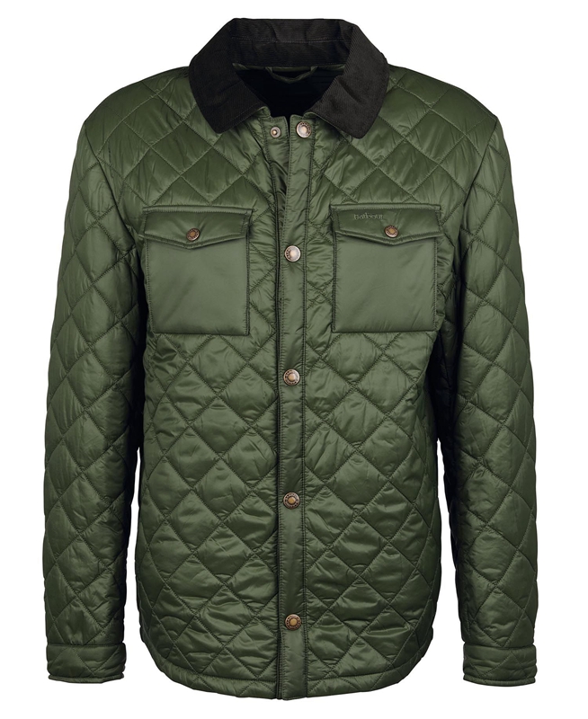 Barbour Shirt Men's Quilted Jackets Green | JEZB-49312