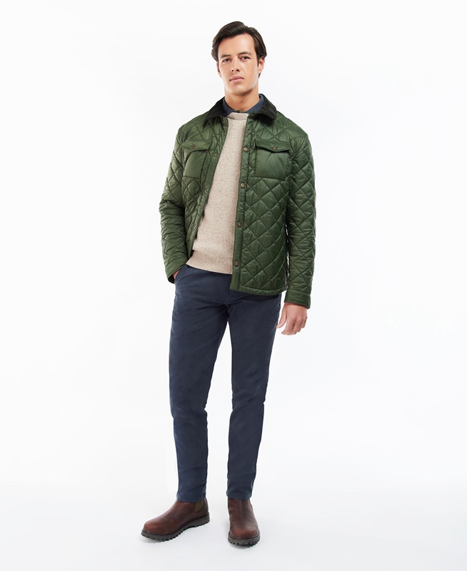 Barbour Shirt Men's Quilted Jackets Green | JEZB-49312