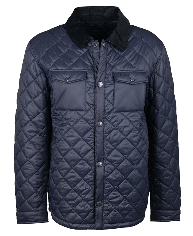 Barbour Shirt Men's Quilted Jackets Navy | CERG-73508