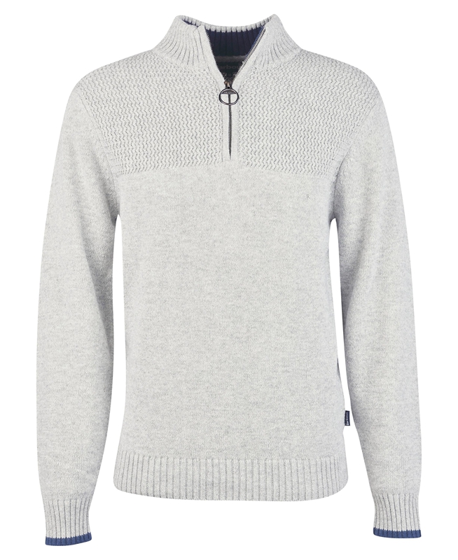 Barbour Shoal Half Zip Men's Sweaters Grey | BKQN-18076