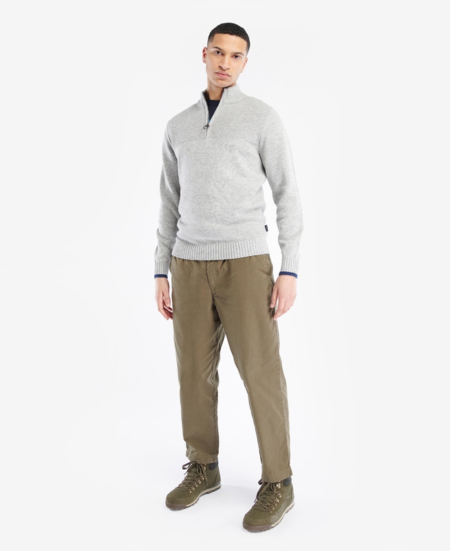 Barbour Shoal Half Zip Men's Sweaters Grey | BKQN-18076