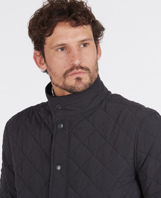 Barbour Shoveler Men's Quilted Jackets Navy | VAWM-13897