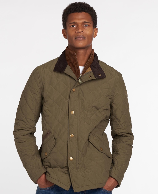 Barbour Shoveler Men\'s Quilted Jackets Olive | SIKU-12459