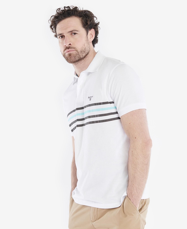 Barbour Silsden Men's Polo shirts White | LDZQ-34817