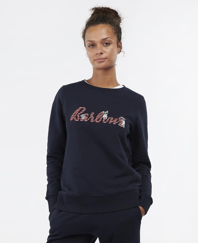 Barbour Southport Women's Sweatshirts Navy | BUXI-89420