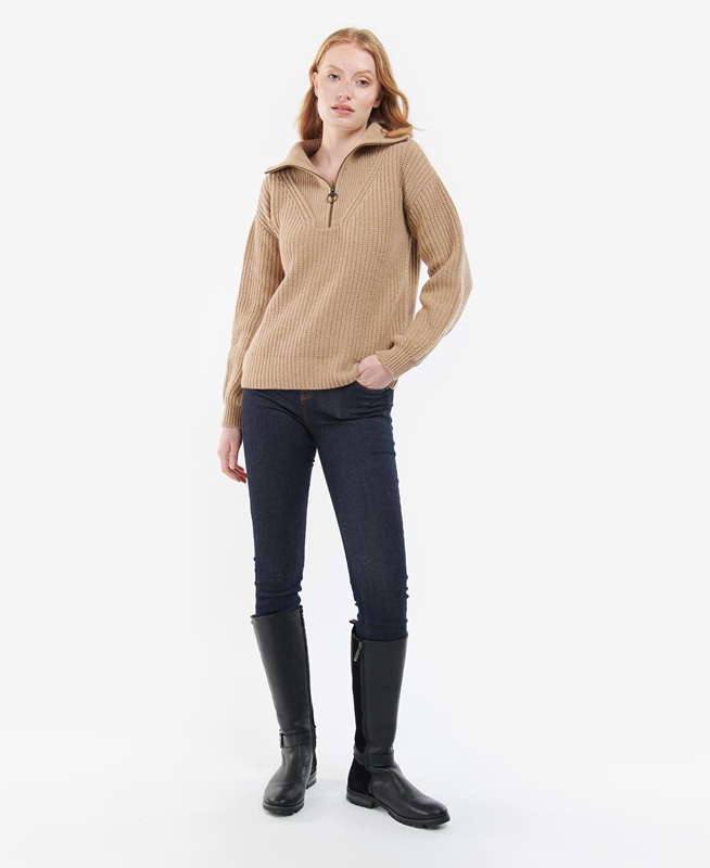 Barbour Stavia Knit Women's Sweaters Beige | LGTO-68730