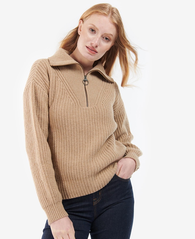 Barbour Stavia Knit Women\'s Sweaters Beige | LGTO-68730