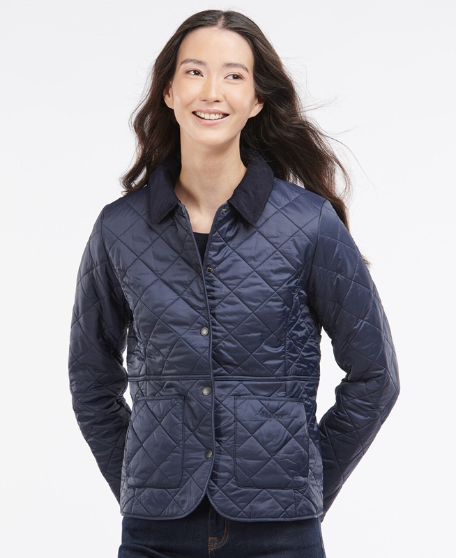 Barbour Steppjacke Deveron Polarquilt Women\'s Quilted Jackets Blue | UVMF-26397