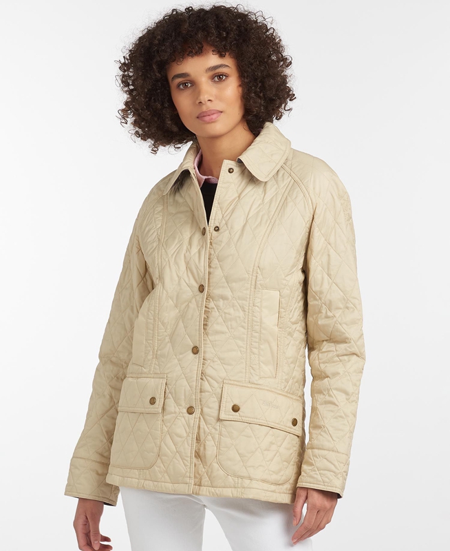 Barbour Summer Beadnell Women's Quilted Jackets Cream | LKEI-39416