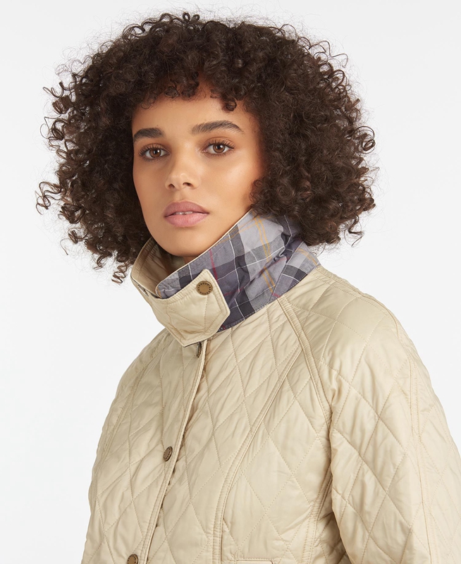 Barbour Summer Beadnell Women's Quilted Jackets Cream | LKEI-39416