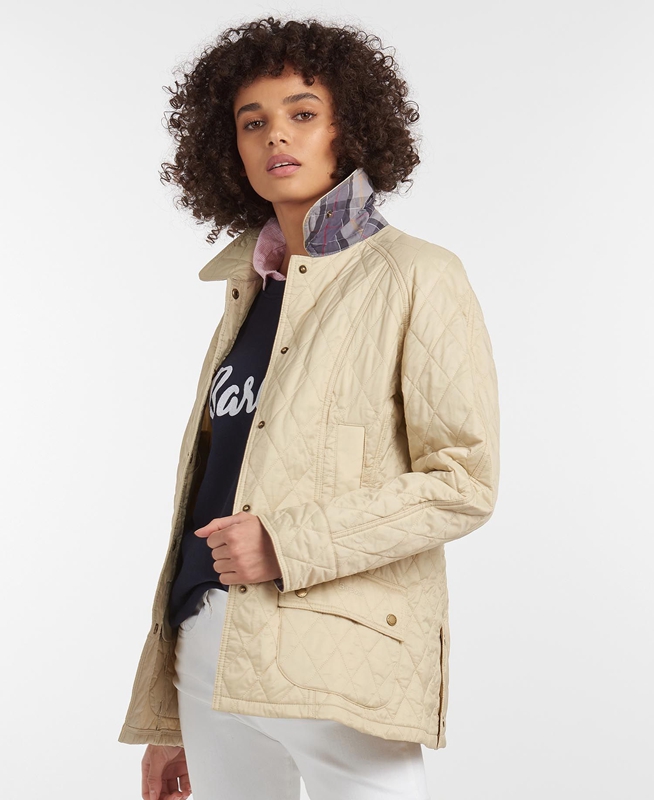 Barbour Summer Beadnell Women\'s Quilted Jackets Cream | LKEI-39416