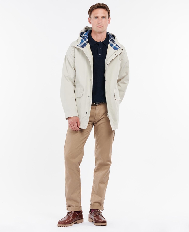 Barbour Summer City Parka Men's Waterproof Jackets Beige | JRYB-01925