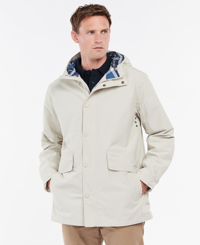 Barbour Summer City Parka Men\'s Waterproof Jackets Beige | JRYB-01925